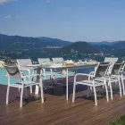 Utdragbart utomhusmatbord upp till 240 cm i aluminium - Levanto Viadurini