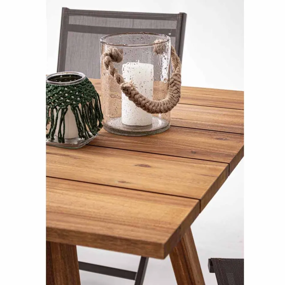 Uteservering i Acacia Wood Oil Finish - Leonard Viadurini