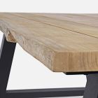 Matbord utomhus i teak och aluminium, Homemotion - Rolando Viadurini