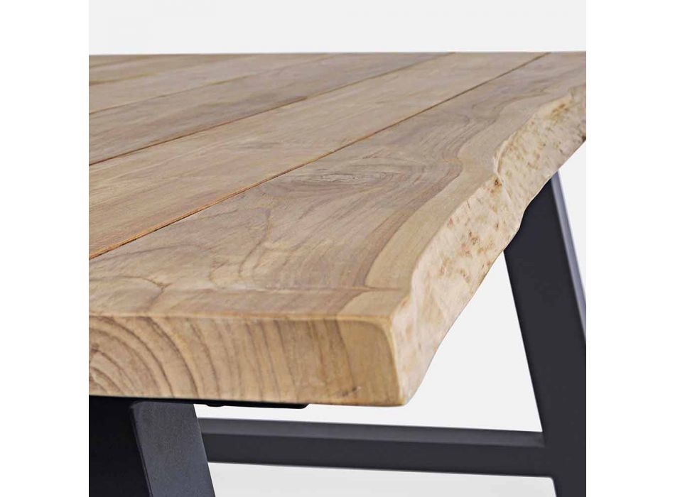 Matbord utomhus i teak och aluminium, Homemotion - Rolando Viadurini