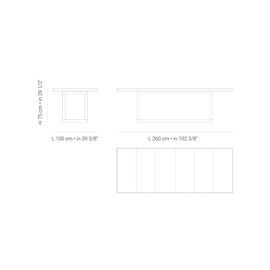 Trädgårdsmatbord i Iroko trä och stengods tillverkat i Italien - Bresson Viadurini