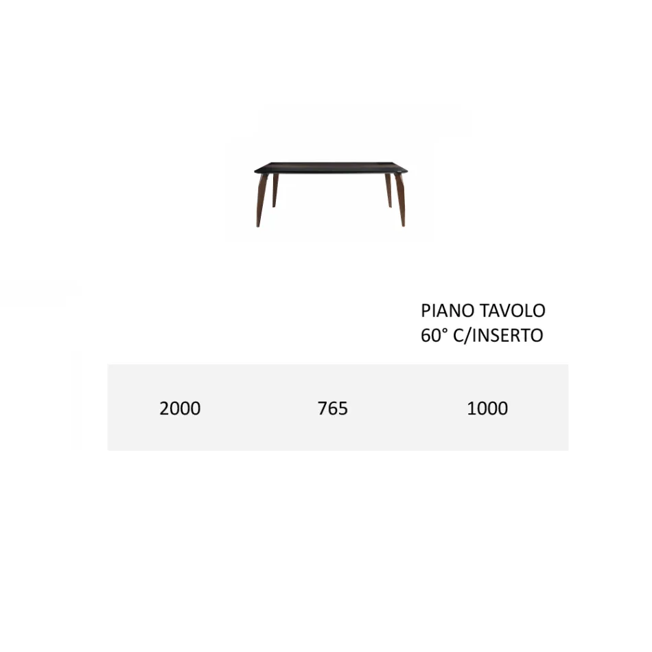 Matbordsskiva i Mdf med övre insats Tillverkad i Italien - Abisso Viadurini