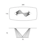 Matbord Glasskiva och metallrep Bas 2 storlekar - Alariko Viadurini