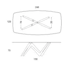 Matbordsskiva i glas och ben i polyuretan 2 storlekar - Stalto Viadurini