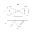 Matbordsskiva i glas och ben i polyuretan 2 storlekar - Stalto Viadurini