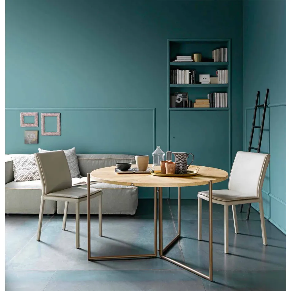 Modernt fällbart matbord i trä och metall Tillverkad i Italien - Menelao Viadurini