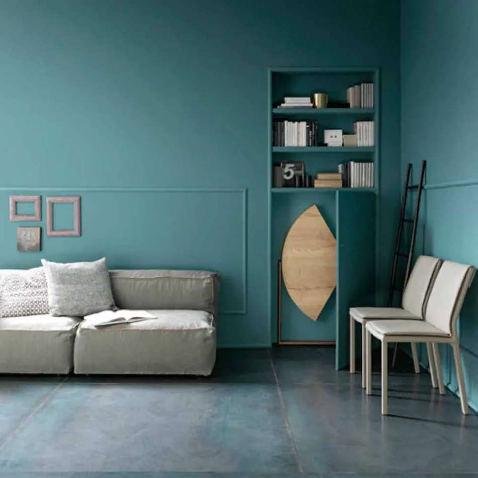 Modernt fällbart matbord i trä och metall Tillverkad i Italien - Menelao Viadurini