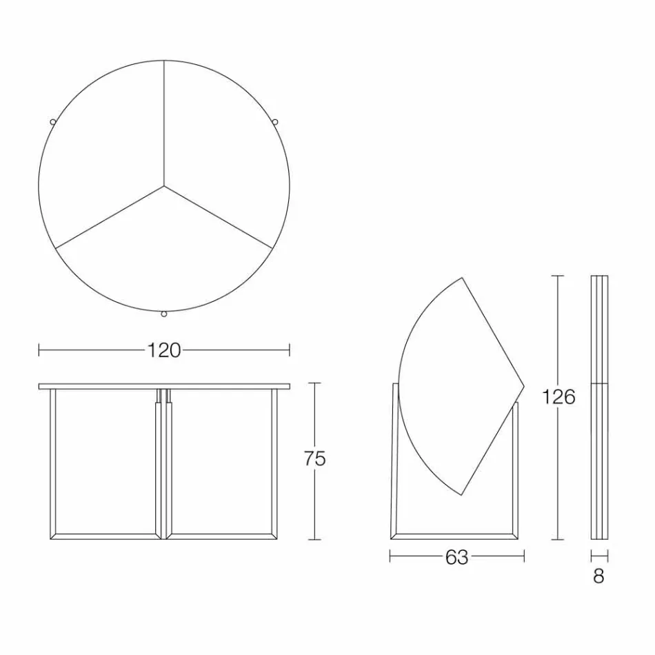 Modernt fällbart matbord i trä och metall Tillverkad i Italien - Menelao Viadurini