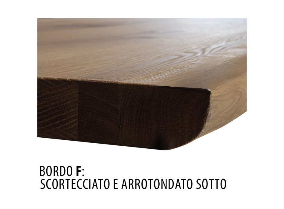 Matbord pläterat i Masellato knuten ek Tillverkad i Italien - Pilar Viadurini