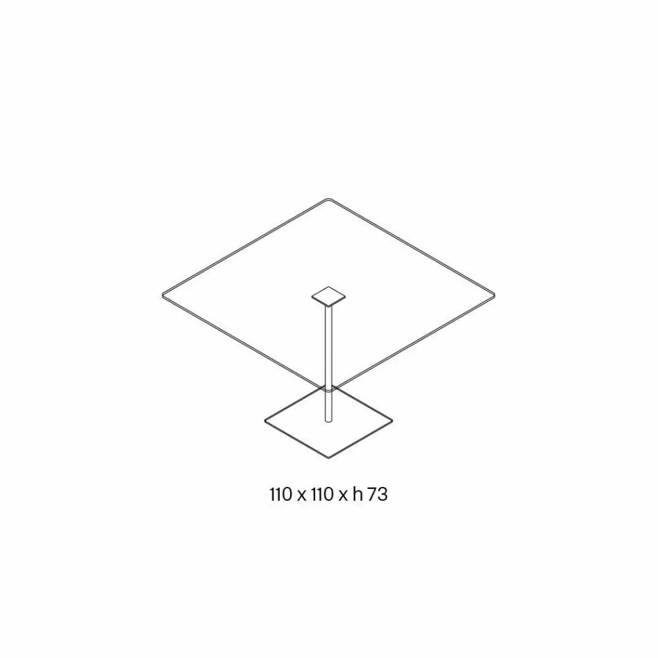 Fyrkantigt matbord i extremt glas och metall tillverkat i Italien - Dolce Viadurini