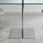 Fyrkantigt matbord i extremt glas och metall tillverkat i Italien - Dolce Viadurini