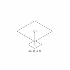 Fyrkantigt matbord i extremt glas och metall tillverkat i Italien - Dolce Viadurini