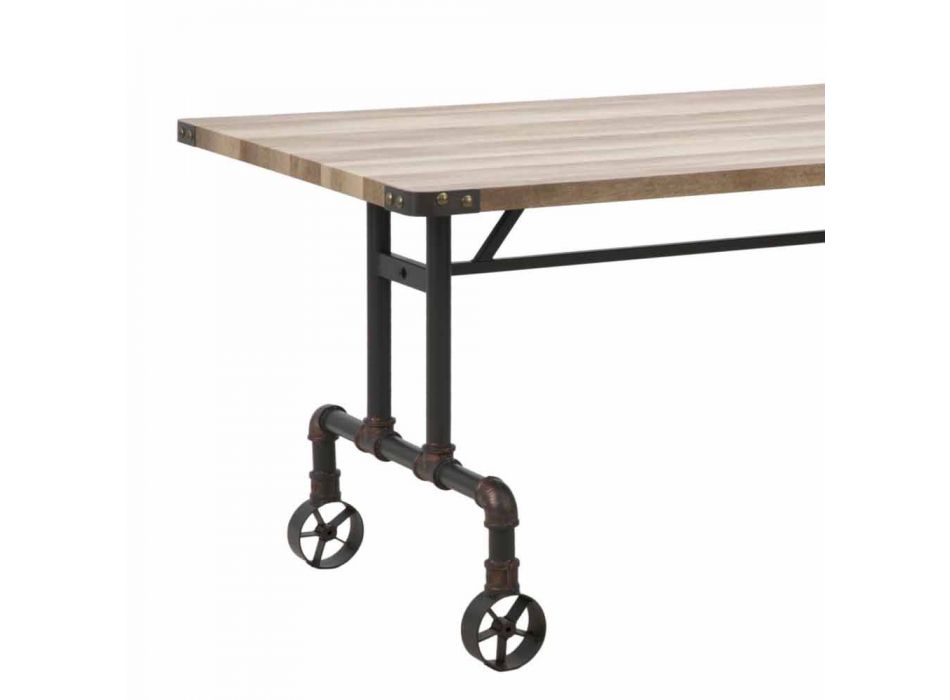 Modern design rektangulärt matbord i MDF och metall - Fabrice Viadurini