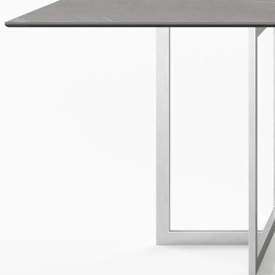 Rektangulärt matbord i porslinsstengods tillverkat i Italien - Emilio Viadurini