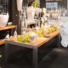 Rektangulärt matbord i ek och rostfria bedrägerier Viadurini