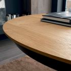 Runt utdragbart matbord med träplatta Tillverkad i Italien - Crodino Viadurini
