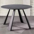 Runt matbord utdragbart Upp till 370 cm i trä och metall - Caimano Viadurini