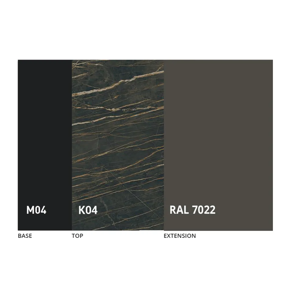 Runt utdragbart matbord i laminamkeramik Tillverkad i Italien - Lupetto Viadurini