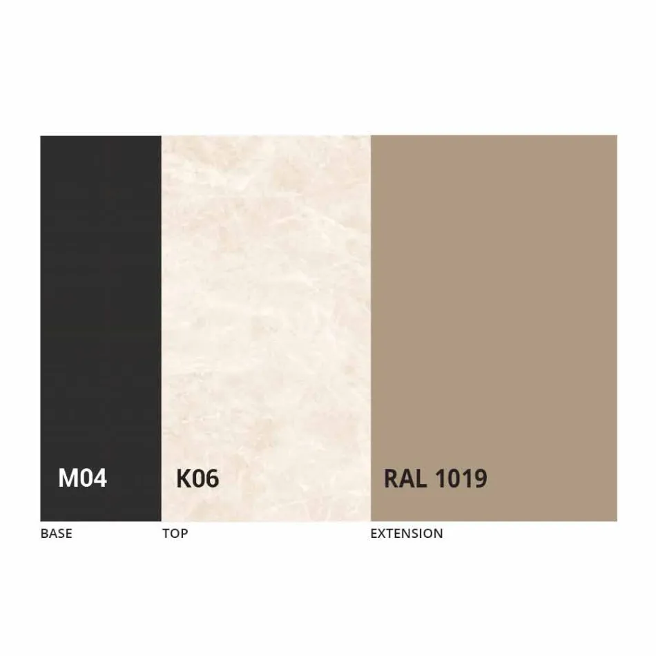 Runt utdragbart matbord i laminamkeramik Tillverkad i Italien - Lupetto Viadurini