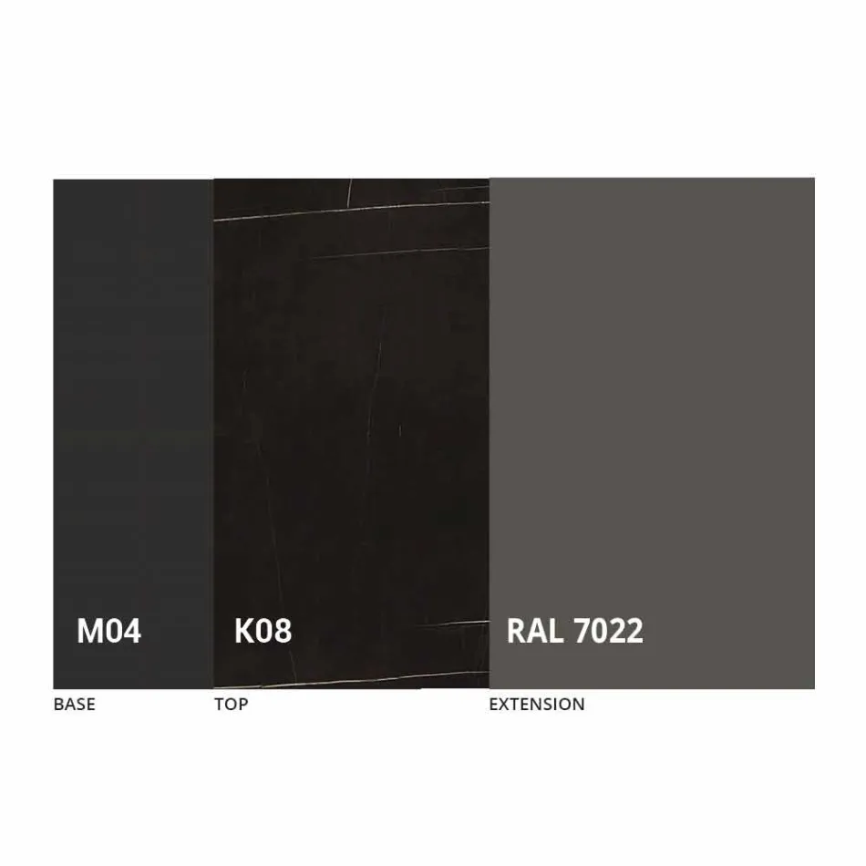 Runt utdragbart matbord i laminamkeramik Tillverkad i Italien - Lupetto Viadurini