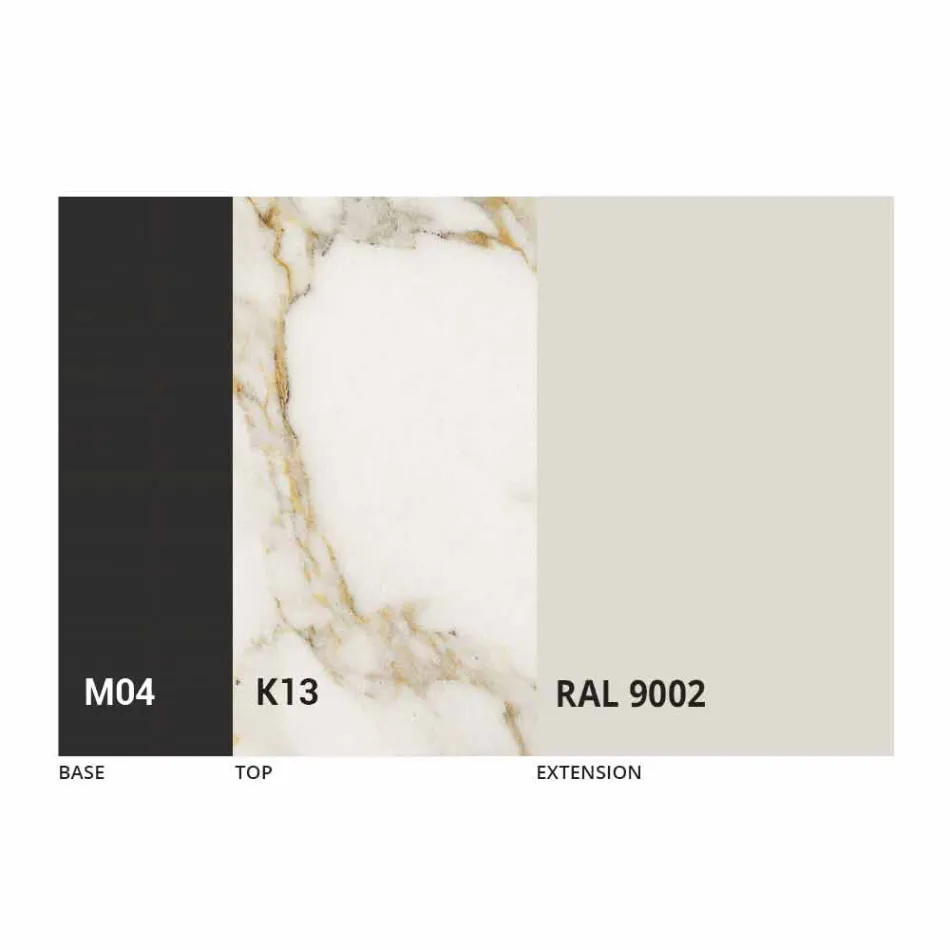 Runt utdragbart matbord i laminamkeramik Tillverkad i Italien - Lupetto Viadurini