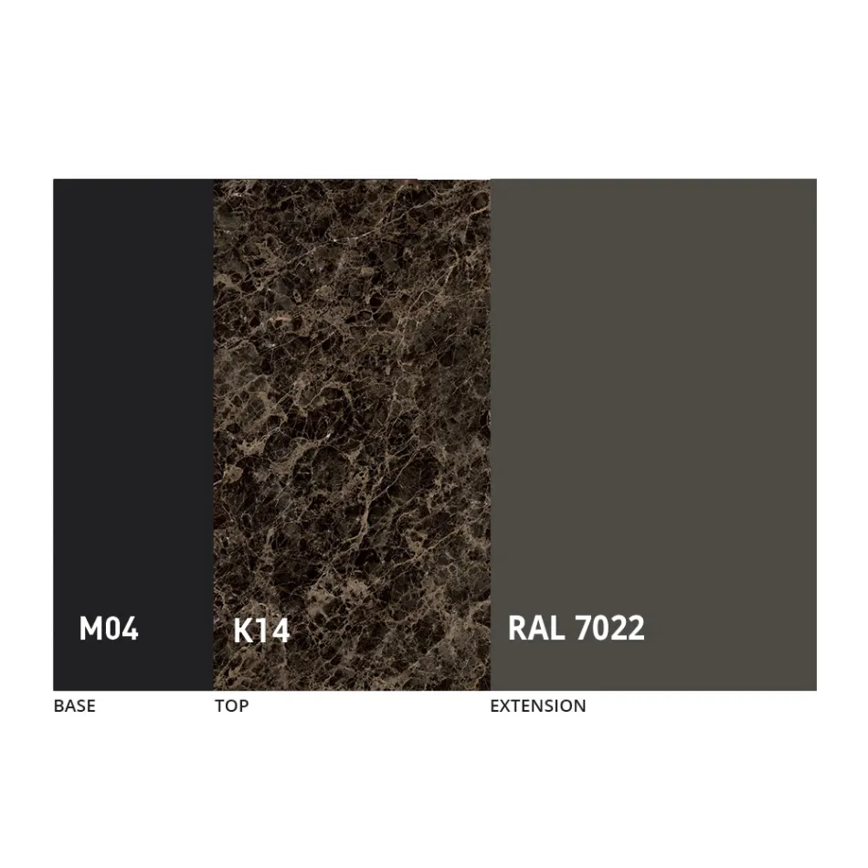 Runt utdragbart matbord i laminamkeramik Tillverkad i Italien - Lupetto Viadurini