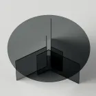 Runt matbord med underrede och glasskiva Tillverkat i Italien - Charles Viadurini