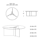 Runt matbord med underrede och glasskiva Tillverkat i Italien - Charles Viadurini