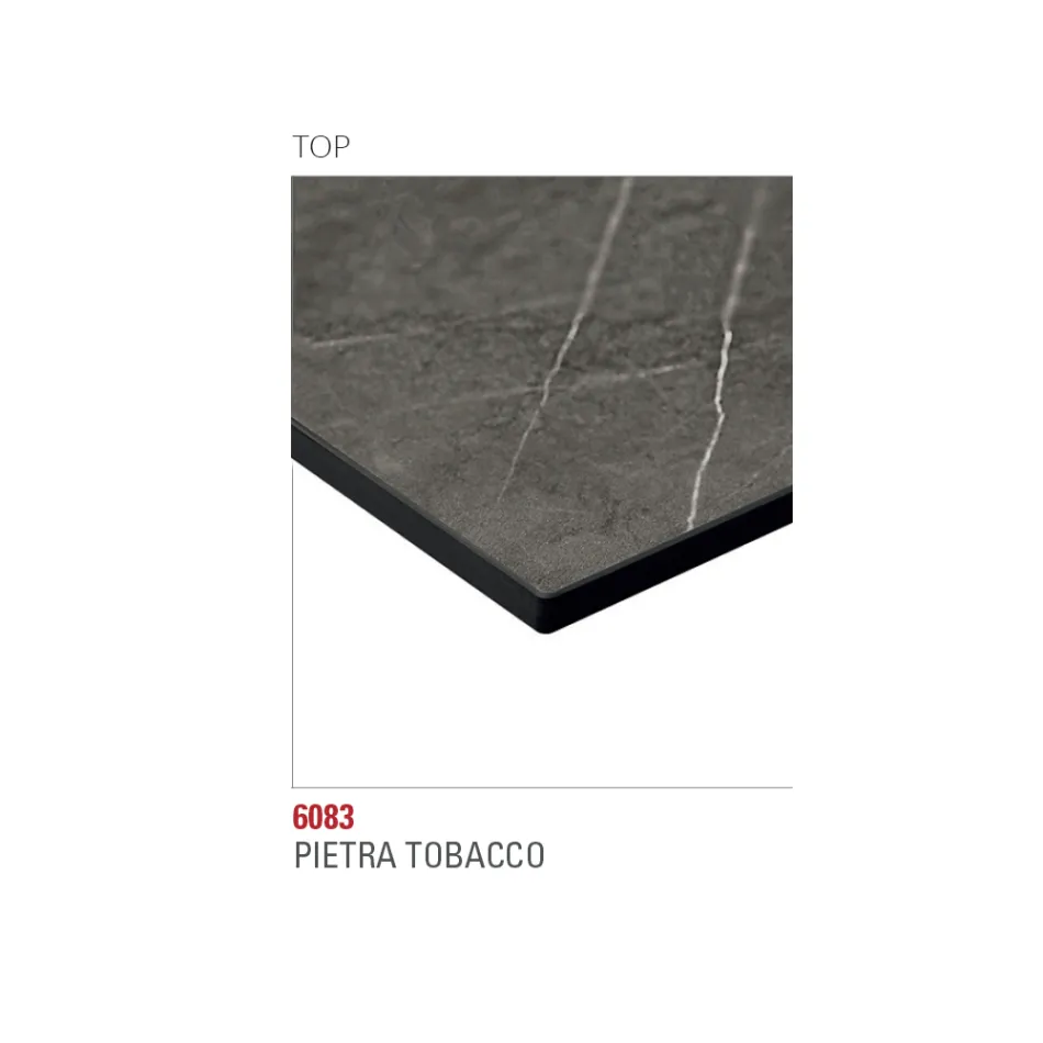 Runt matbord med HPL-skiva i lager Tillverkat i Italien - Lingotto Viadurini