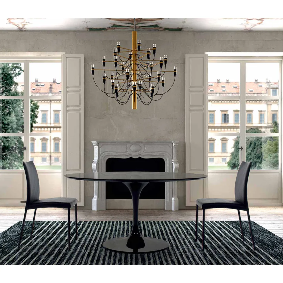 Runt matbord med laminatskiva tillverkat i Italien – dollar Viadurini