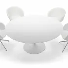 Runt matbord med laminatskiva tillverkat i Italien – dollar Viadurini