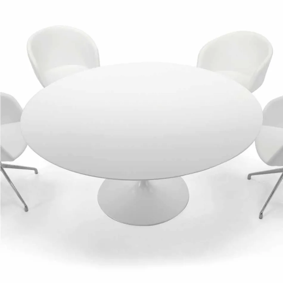 Runt matbord med laminatskiva tillverkat i Italien – dollar Viadurini