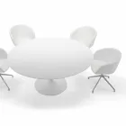 Runt matbord med laminatskiva tillverkat i Italien – dollar Viadurini