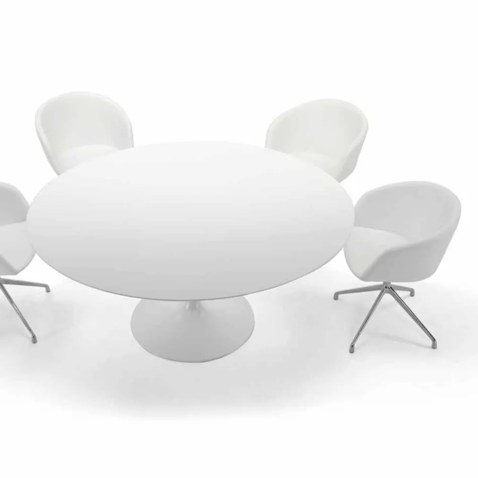 Runt matbord med laminatskiva tillverkat i Italien – dollar Viadurini