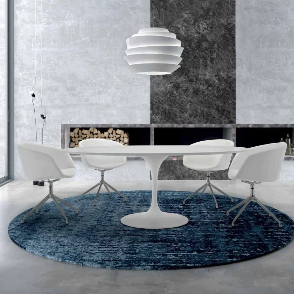 Runt matbord med laminatskiva tillverkat i Italien – dollar Viadurini