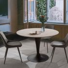 Runt matbord med topp i laminerat trä av materiell ek - Moreno Viadurini