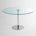 Rundt matbord med Extralight Glass Topp tillverkad i Italien - Dolce