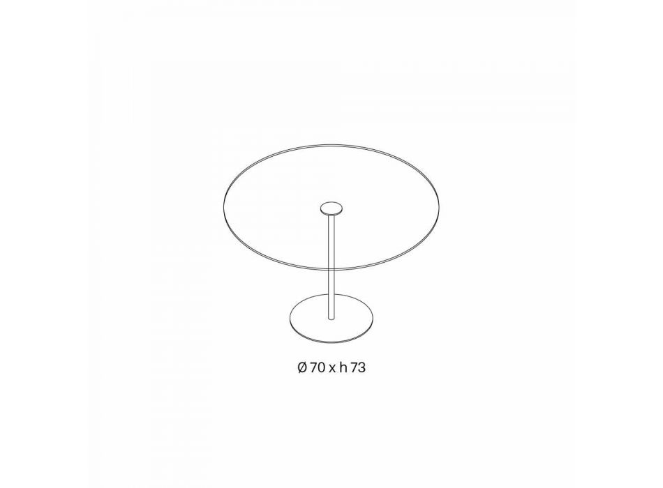 Rundt matbord med Extralight Glass Topp tillverkad i Italien - Dolce Viadurini