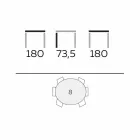 Rund design matbord i polerat stengods och trä tillverkat i Italien - Madame Viadurini