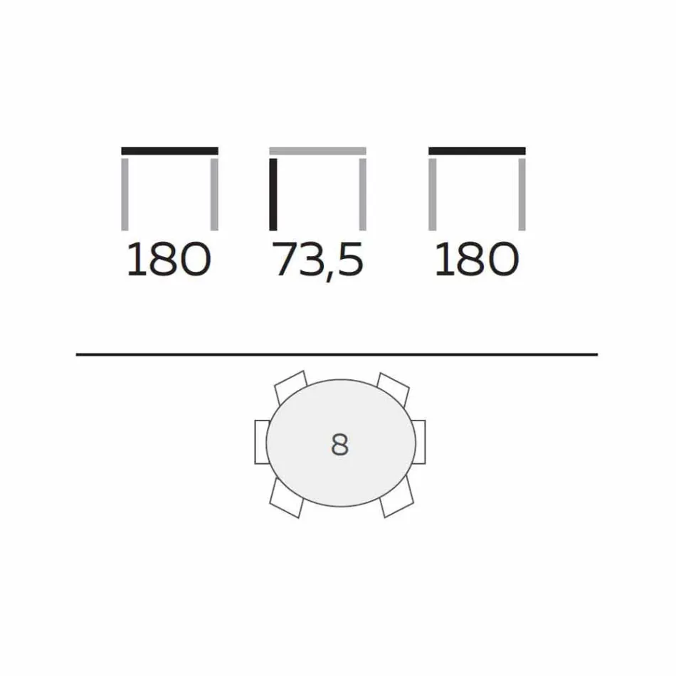 Rund design matbord i polerat stengods och trä tillverkat i Italien - Madame Viadurini