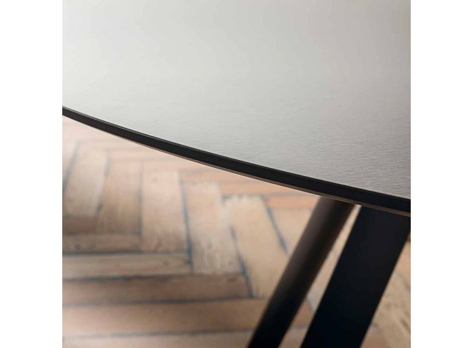 Runt matbord i laminerad Fenix tillverkad i Italien - Lingotto Viadurini