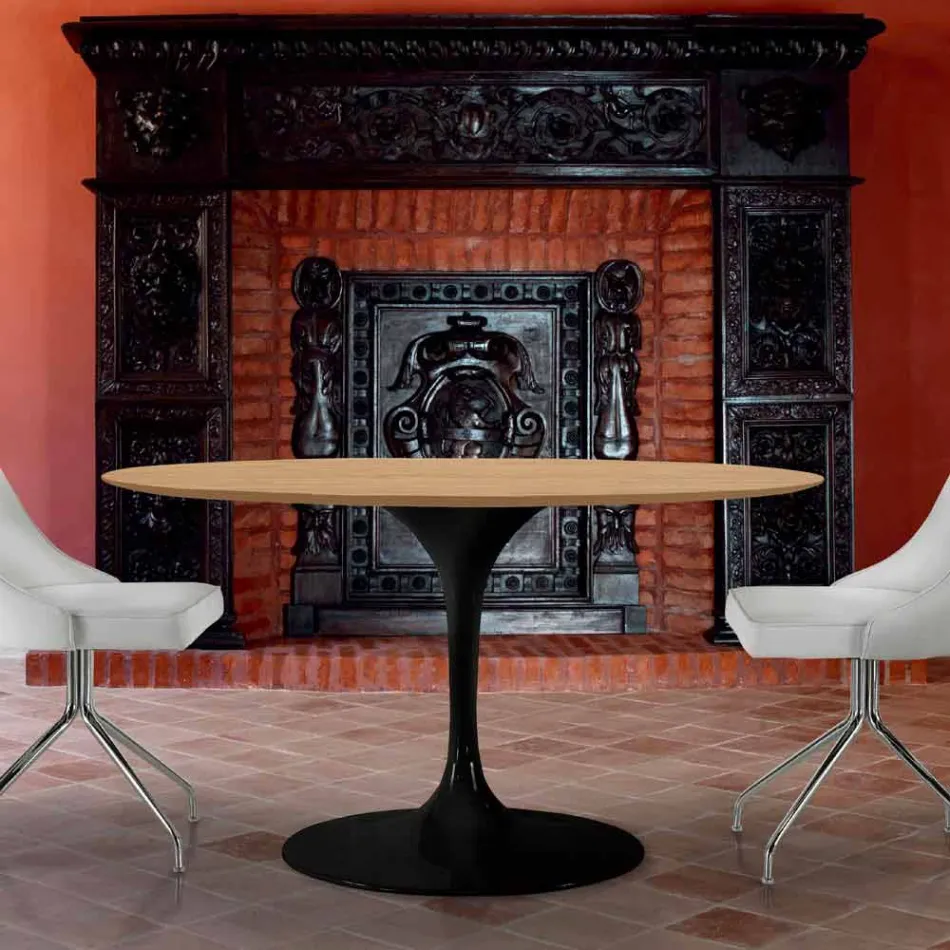 Runt matbord i HPL-laminat och aluminium Tillverkat i Italien - dollar Viadurini