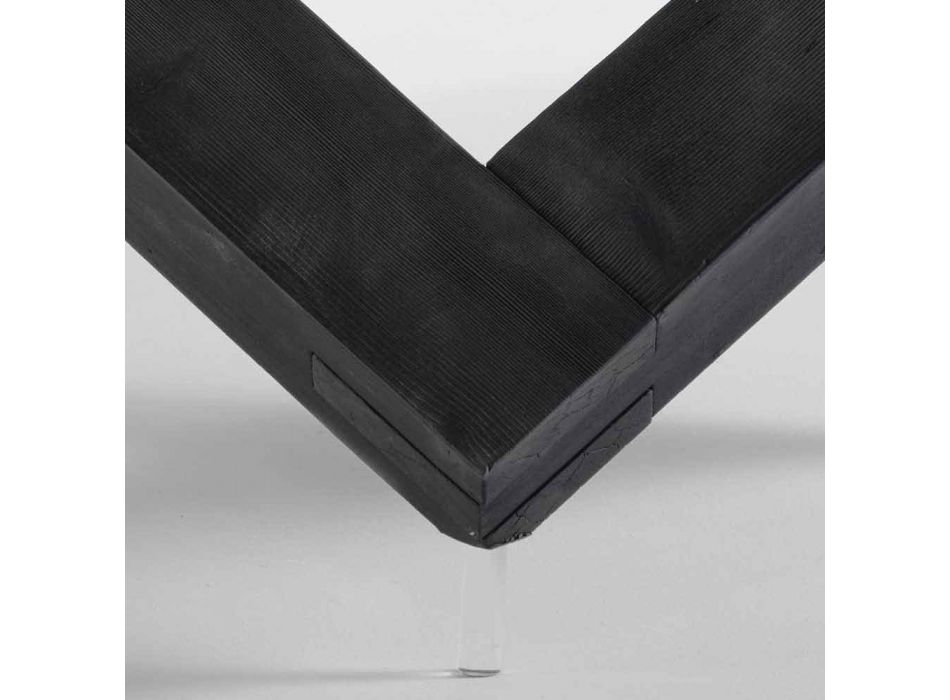 Runda matbord i trä med glasskiva Bao, modern design Viadurini