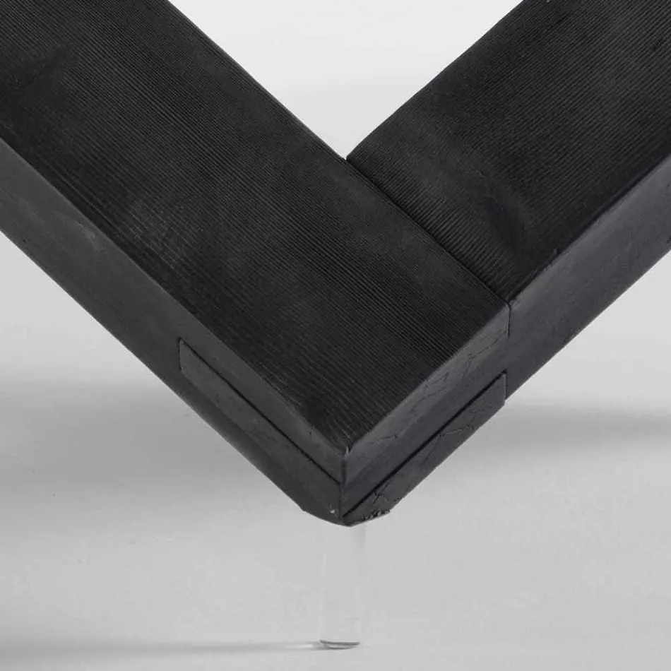 Runda matbord i trä med glasskiva Bao, modern design Viadurini