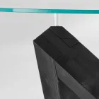 Runda matbord i trä med glasskiva Bao, modern design Viadurini