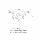 Runda matbord i trä med glasskiva Bao, modern design Viadurini