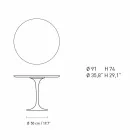 Runt matbord i marmor och målad aluminium tillverkat i Italien - Superb Viadurini