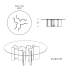 Runt matbord i extra klart eller rökt glas tillverkat i Italien - Thommy Viadurini
