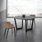 Runt matbord i metall och laminerad Hpl Tillverkad i Italien - Bastiano Viadurini