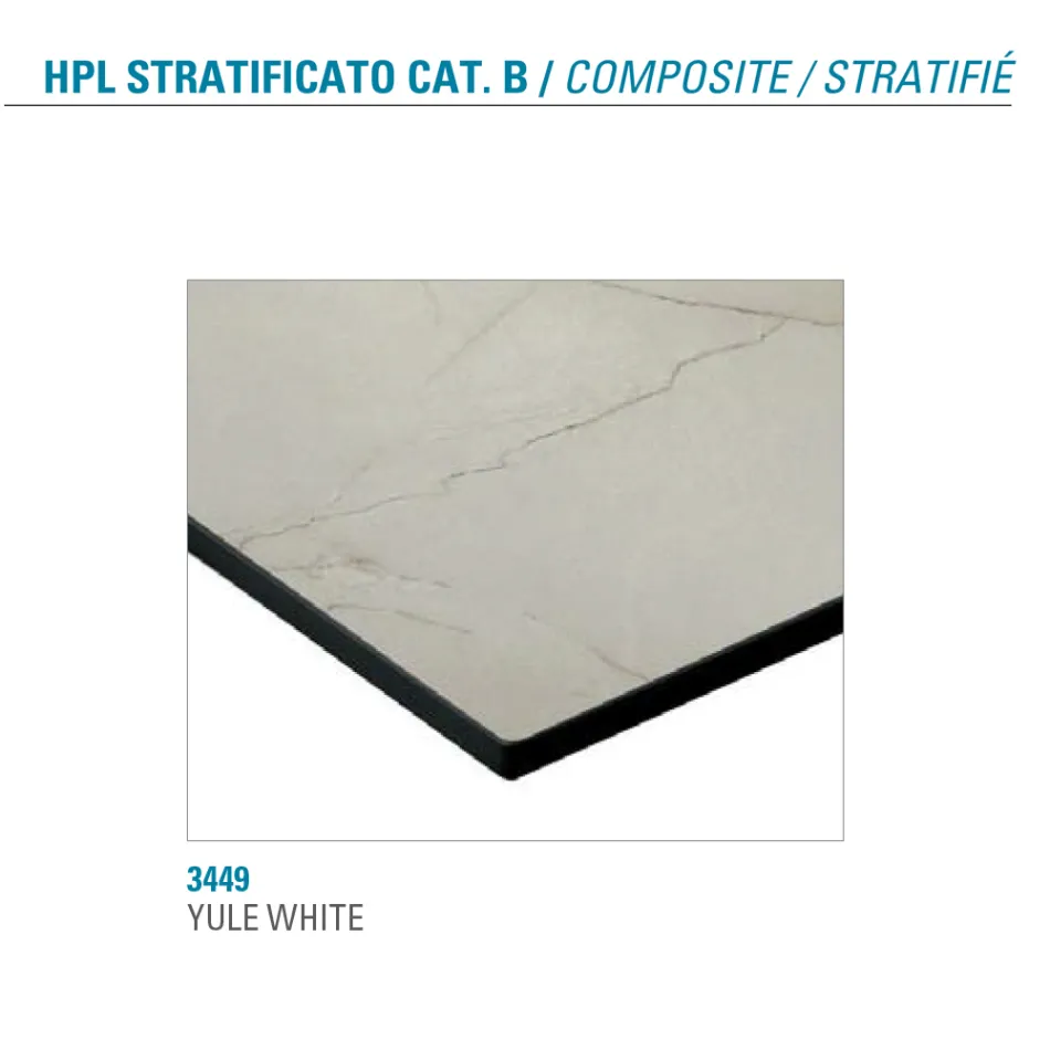 Runt matbord i metall och laminerad Hpl Tillverkad i Italien - Bastiano Viadurini